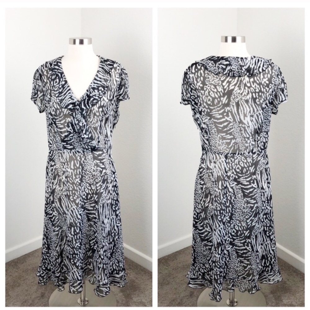 Dress Barn animal print midi dress